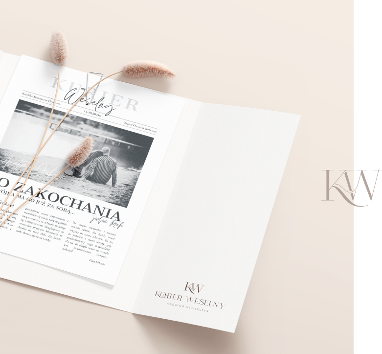 Kurier Weselny przedstawiający gazetkę w stylu Boho.
